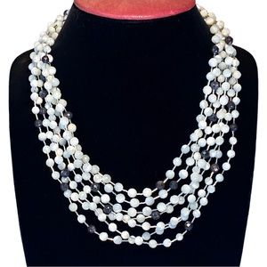 Jay King 925 Mother of Pearl Faceted Beaded, Multi-strand Necklace